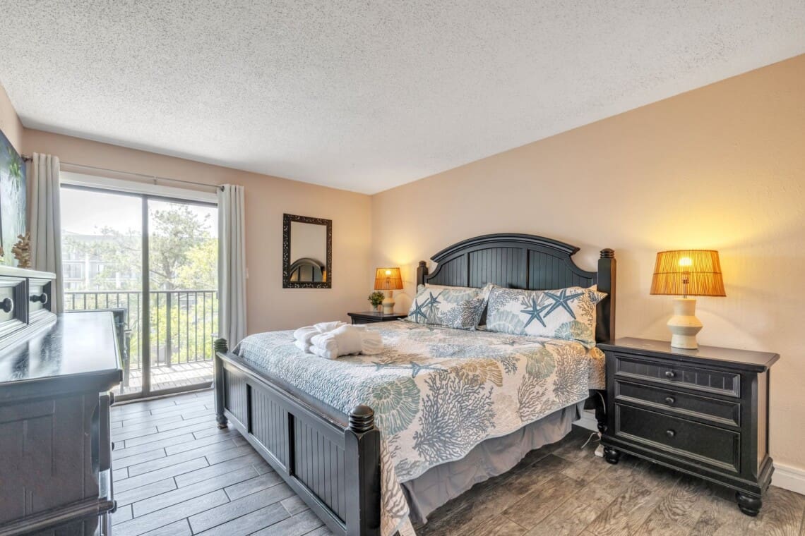 Xanadu primary bedroom with king bed